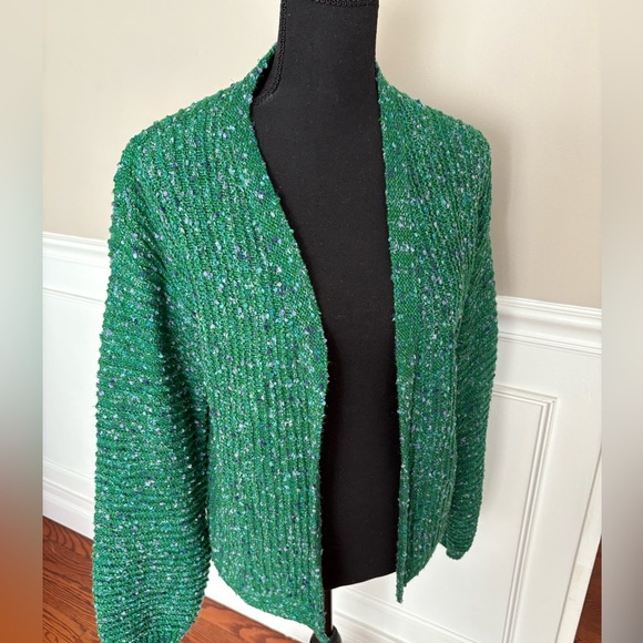 J. Jill Multicolored green Cardi size small - Picture 5 of 11